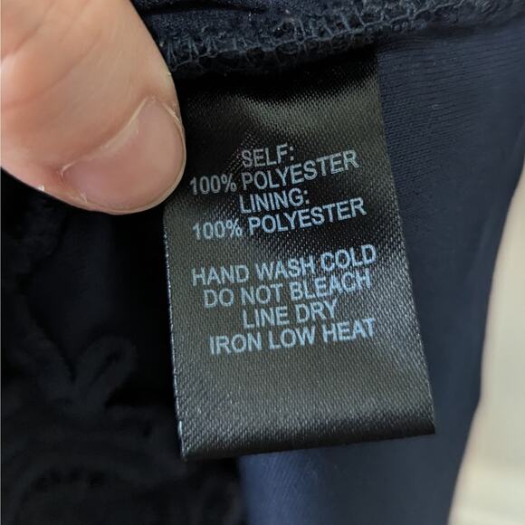 Lulus Navy Blue Love Poem Halter Lace Overlay Sheath Midi Dress Size Small - Picture 7 of 8